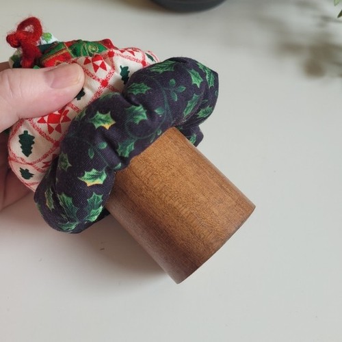 Fabric Tree-shaped Christmas Ornament, Holiday Fabric Yo-Yo's Fe - photo 5