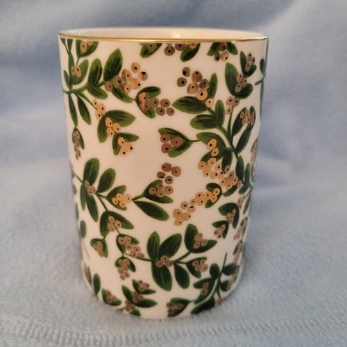 Anthropologie Paper Rifle Co Mistletoe Floral Gold-Handled Mug - photo 4