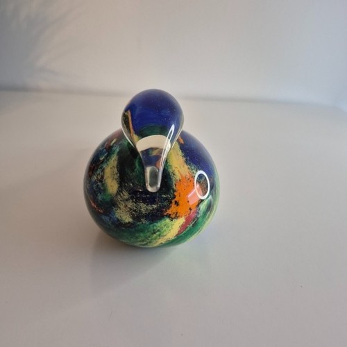 Vintage Hand Blown Multicolor Glass Bird Figurine - photo 2