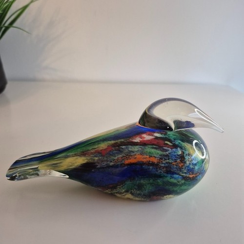 Vintage Hand Blown Multicolor Glass Bird Figurine - photo 3