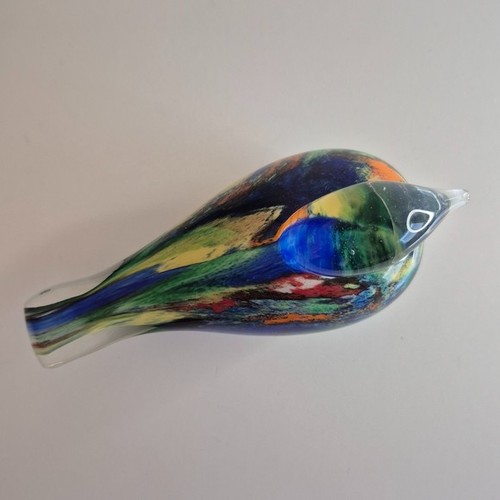 Vintage Hand Blown Multicolor Glass Bird Figurine - photo 5