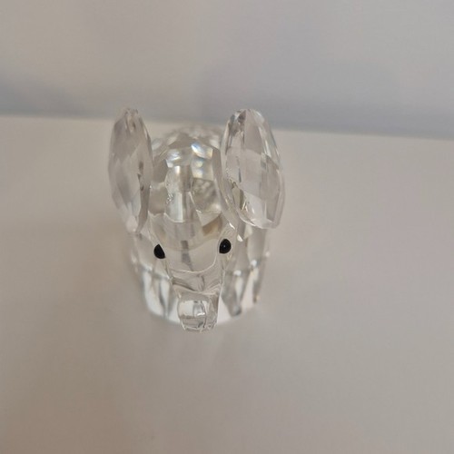 Vintage Large Swarovski Crystal Elephant Figurine Silver Tail Wi - photo 3