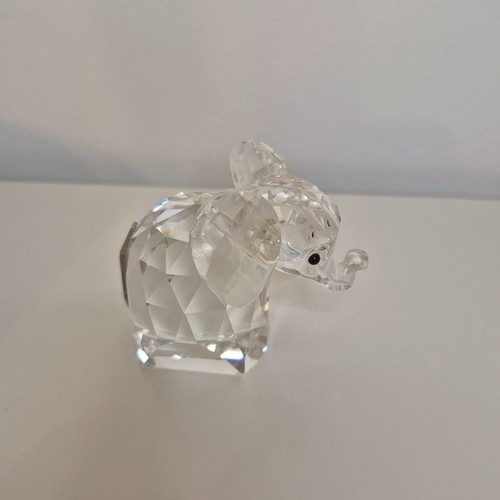 Vintage Large Swarovski Crystal Elephant Figurine Silver Tail Wi - photo 4