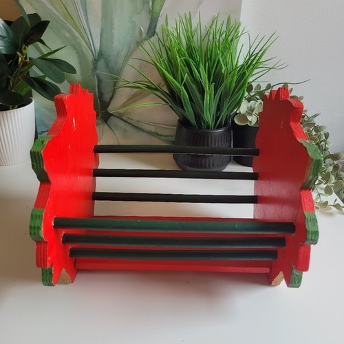 Vintage Wood Hand Painted Handmade Poinsettia Basket - photo 2