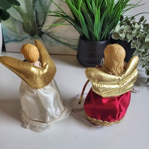 Set of 2 Electrified Porcelain Head Angel Christmas Tree Toppers - photo 4