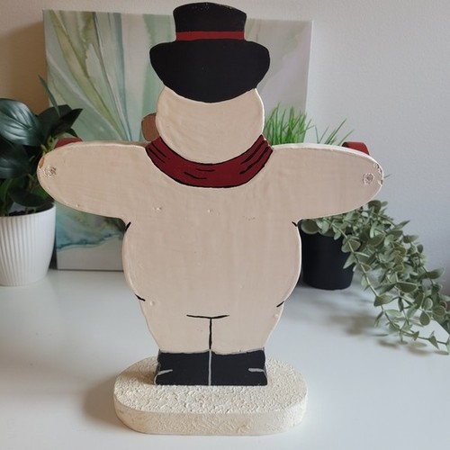 Vtg Festive Snowman Holiday Decor Towel Or Candy Cane Holder - photo 2