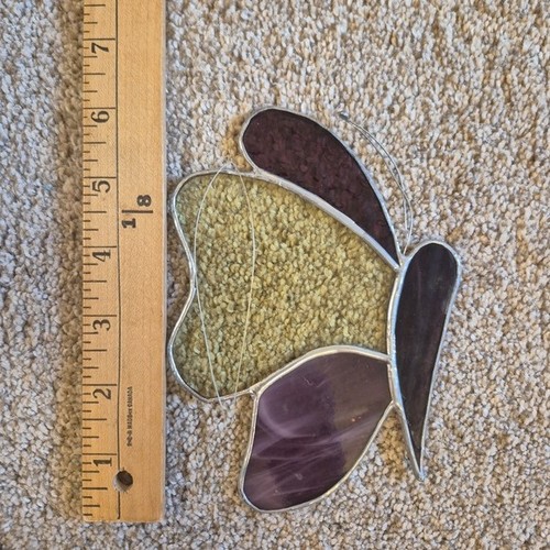 Vintage Stained Glass Butterfly Suncatcher Ornament - photo 4
