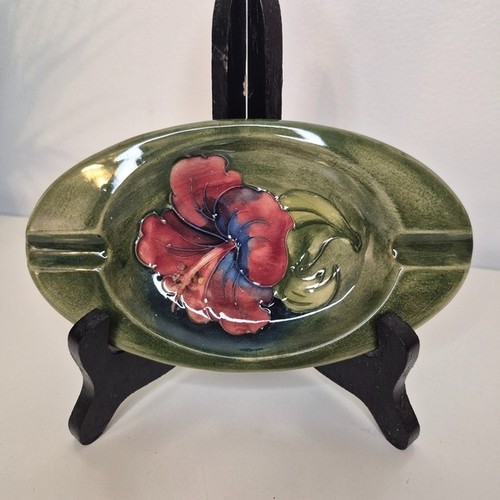 Moorcroft Vintage Hibiscus Bright Vibrant Floral Oval Ceramic Di