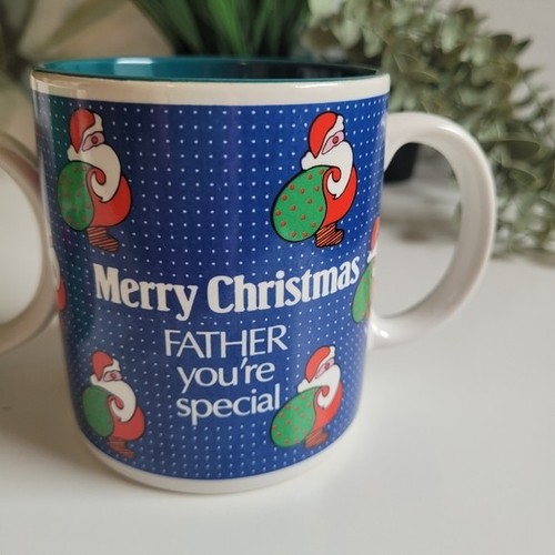 Vintage Christmas Holiday Mug Set Of 2 - Green and Blue - photo 3