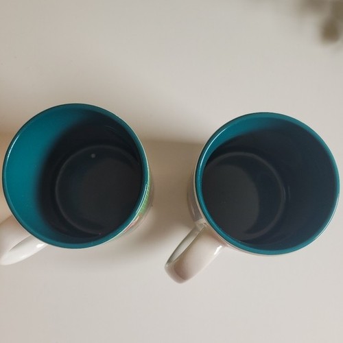 Vintage Christmas Holiday Mug Set Of 2 - Green and Blue - photo 5
