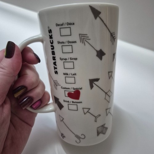 Starbucks Valentines Special Day Heart Mug 2014 White Arrows