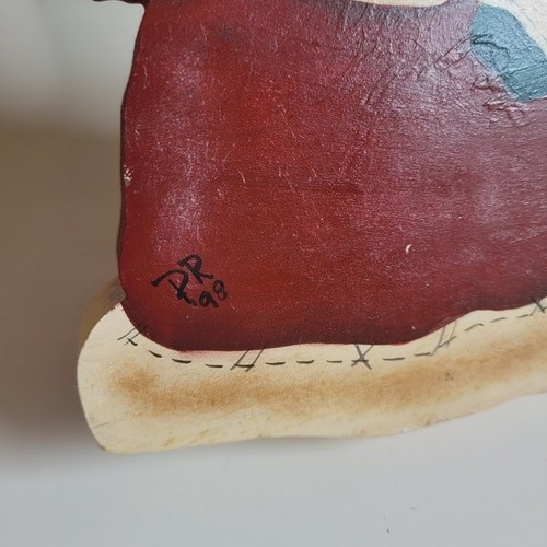 Vintage Handcrafted Santa Claus Holiday Decor Wooden Primitive F - photo 4