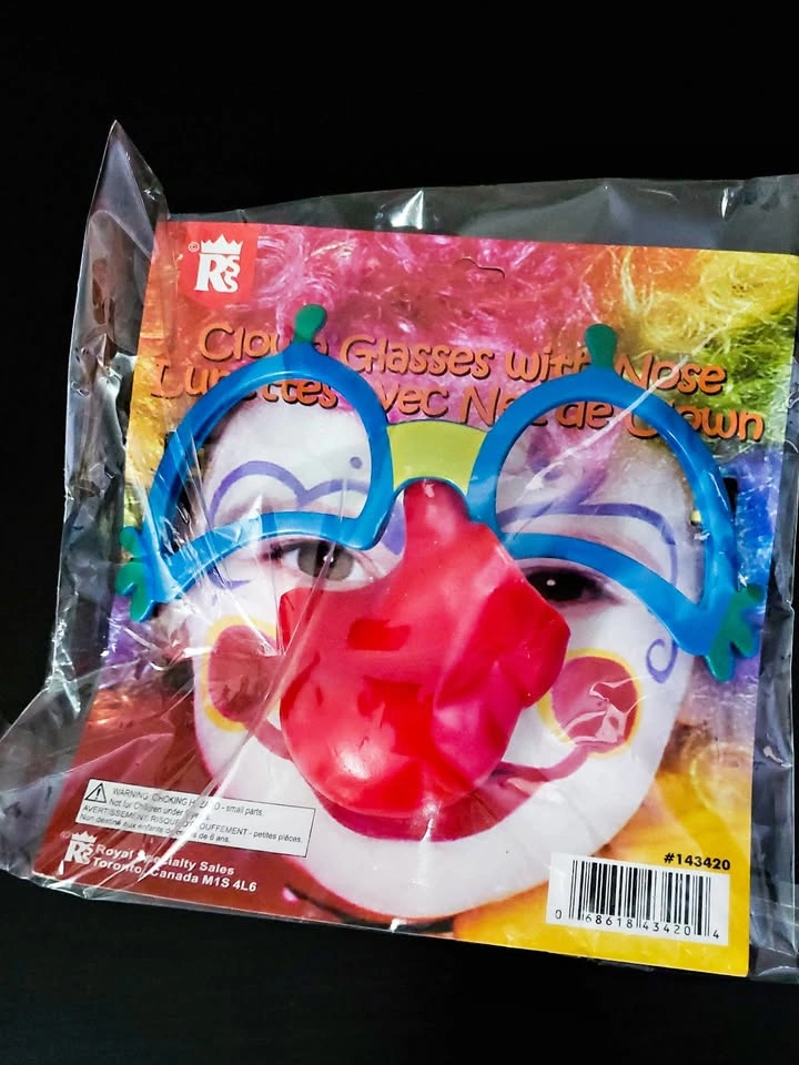 🏈 NEW! Adult - Older Kids Unisex Clown Red Nose Glasses
