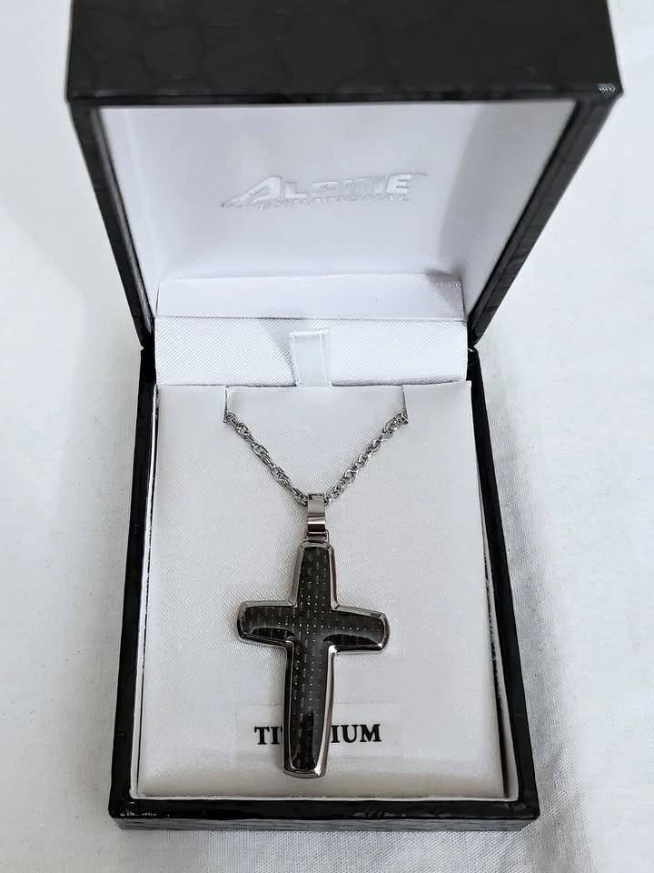 🏈 New! 20” Alpine Stainless-Steel Necklace with Titanium Cross