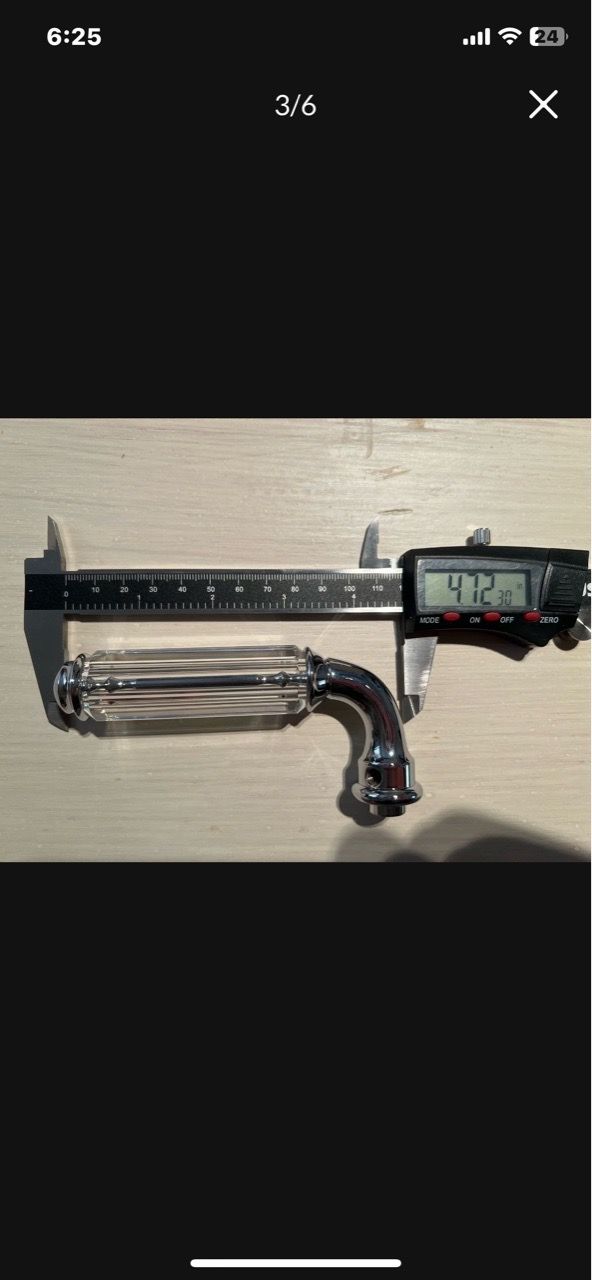 🏈 Baldwin Chrome Fluted Crystal Glass Door Lever Set - photo 4
