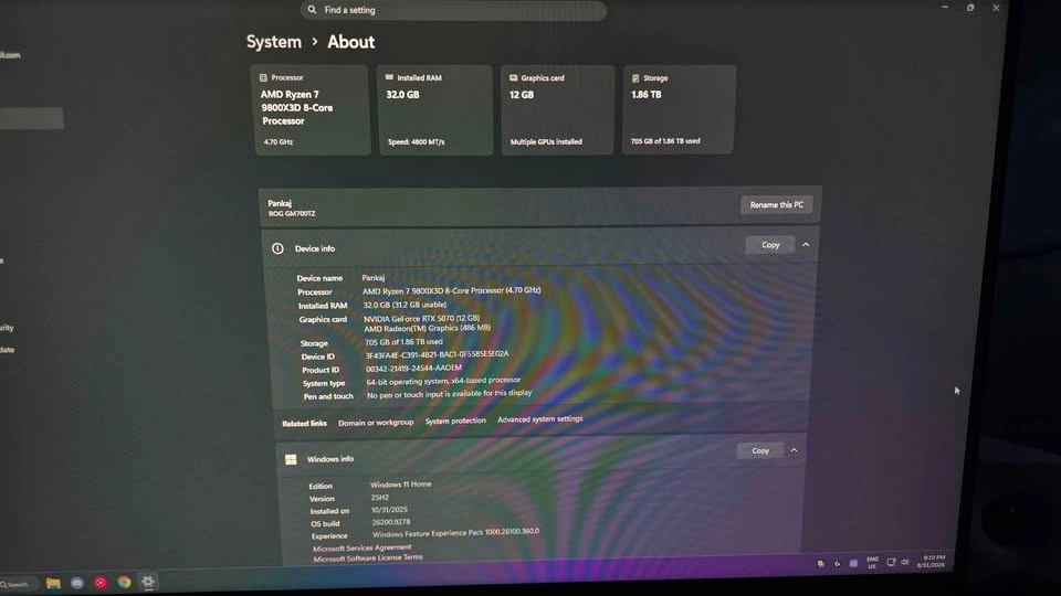 ROG PC - Ryzen 7 9800X3D, RTX 5070, 32GB RAM - photo 3