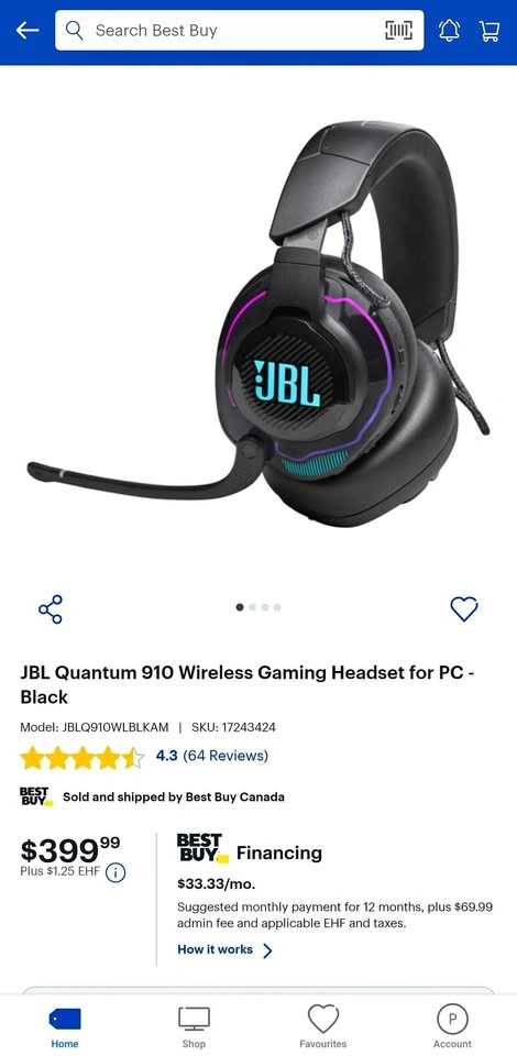 JBL Quantum 910 Wireless Gaming Headset – Brand New In Box