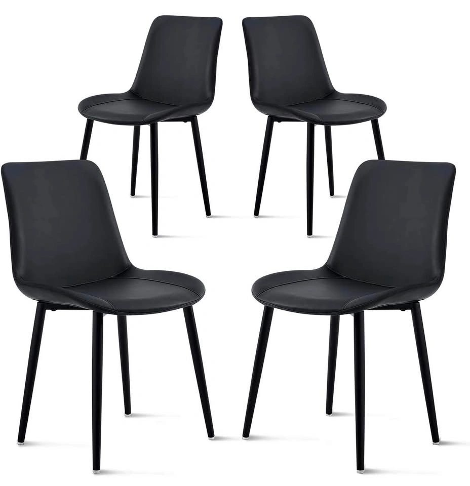 Black Leather Dining Chairs Set of 4