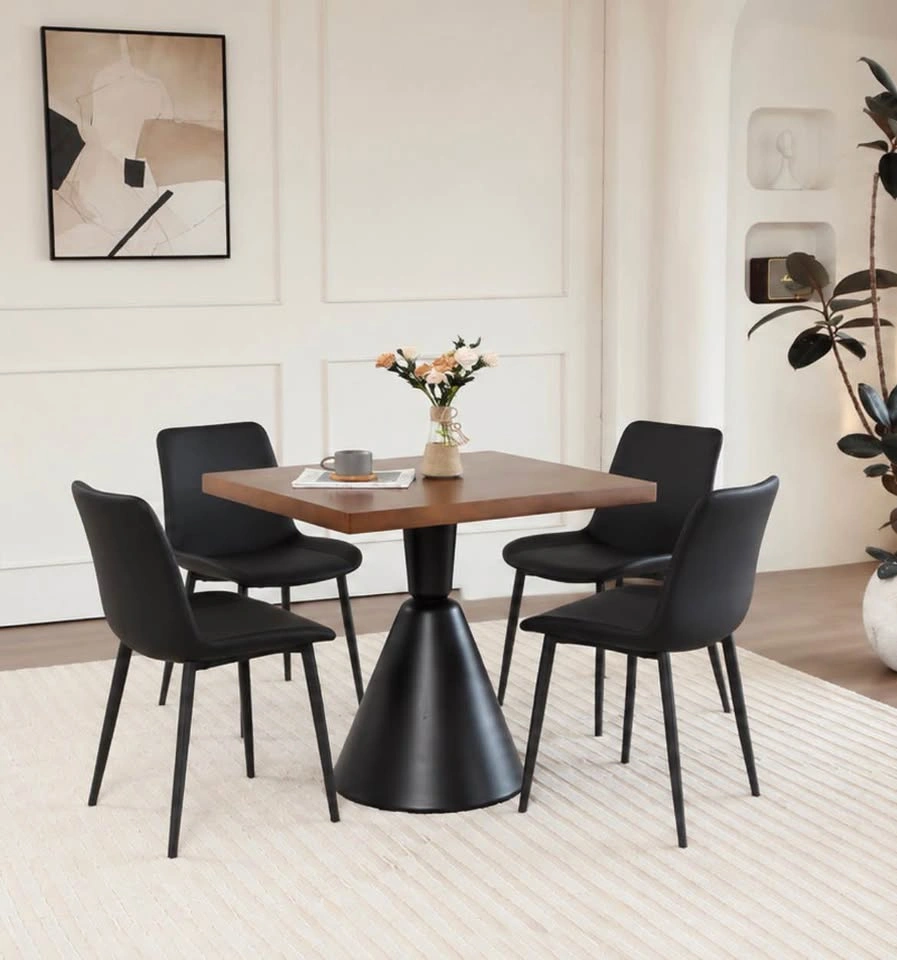 Black Leather Dining Chairs Set of 4 - photo 2