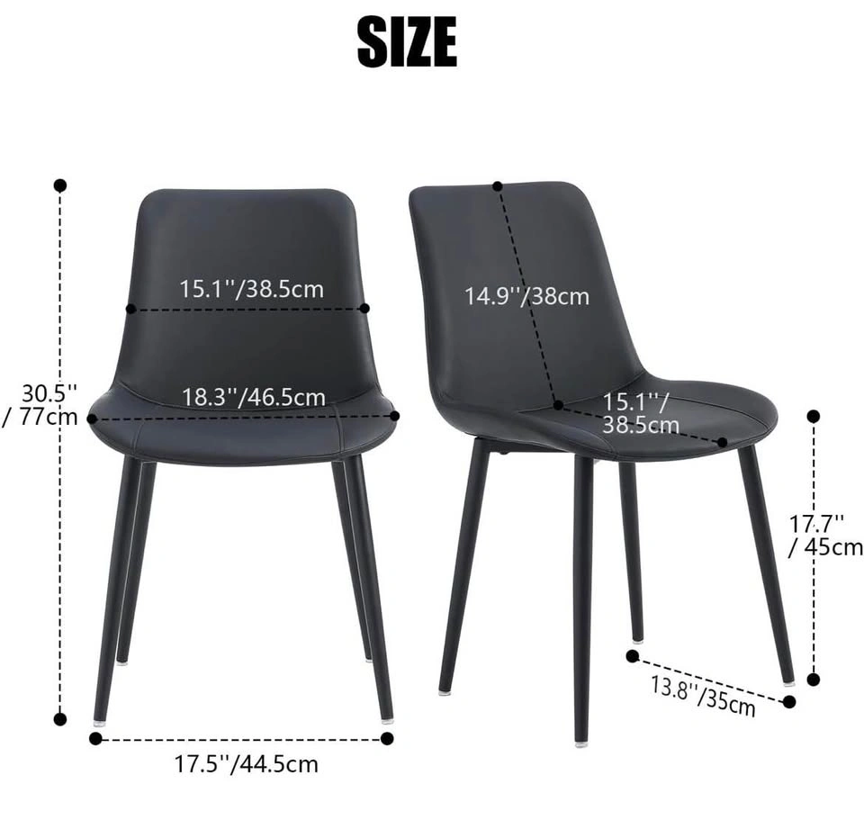 Black Leather Dining Chairs Set of 4 - photo 4