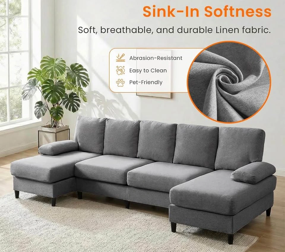 110'' 4-Seat Sectional Sofa Light Grey - photo 5