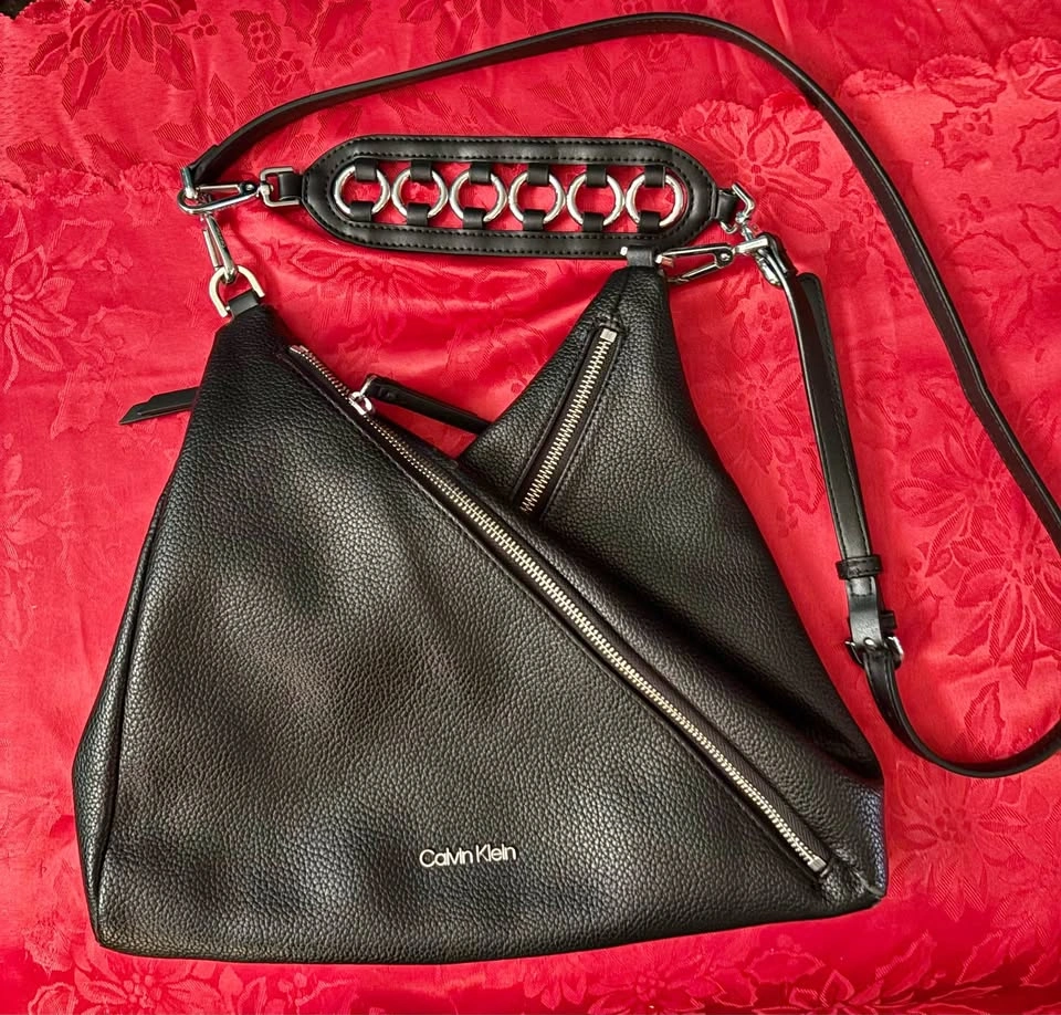 Calvin Klein Black Pebbled Shoulder Bag