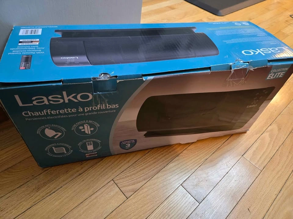Lasko Low-Profile Ceramic Heater w/ Remote & Box – Like New! - photo 4