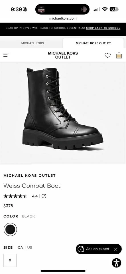 Michael Kors Weiss Combat Boots