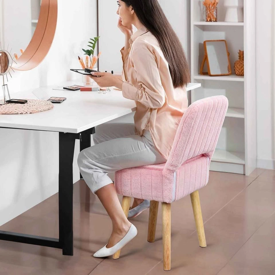 Brand new, open box. Pink Faux Fur Vanity Chair with Storage - photo 2