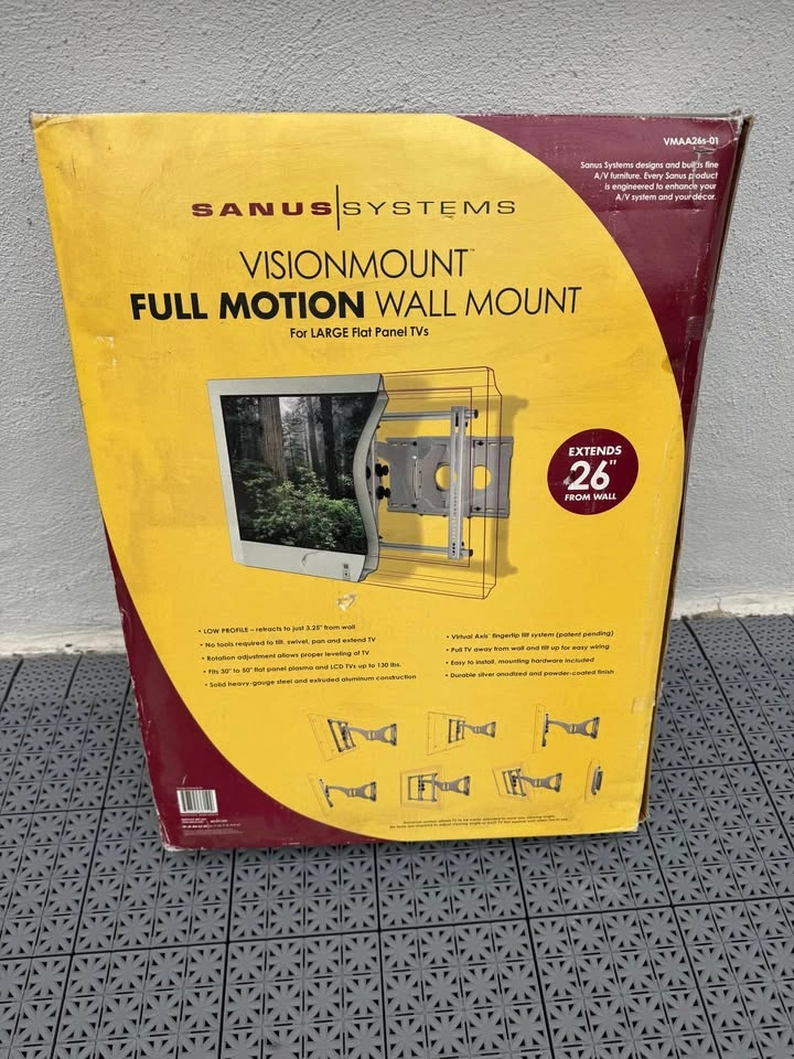 Sanus VMAA26s Full-Motion Wall Mount for 37"-65" TVs, New - photo 2