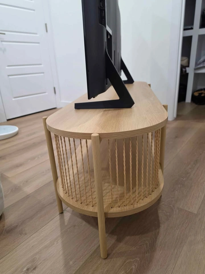 Modern Oak TV Stand with Lower Shelf - photo 2