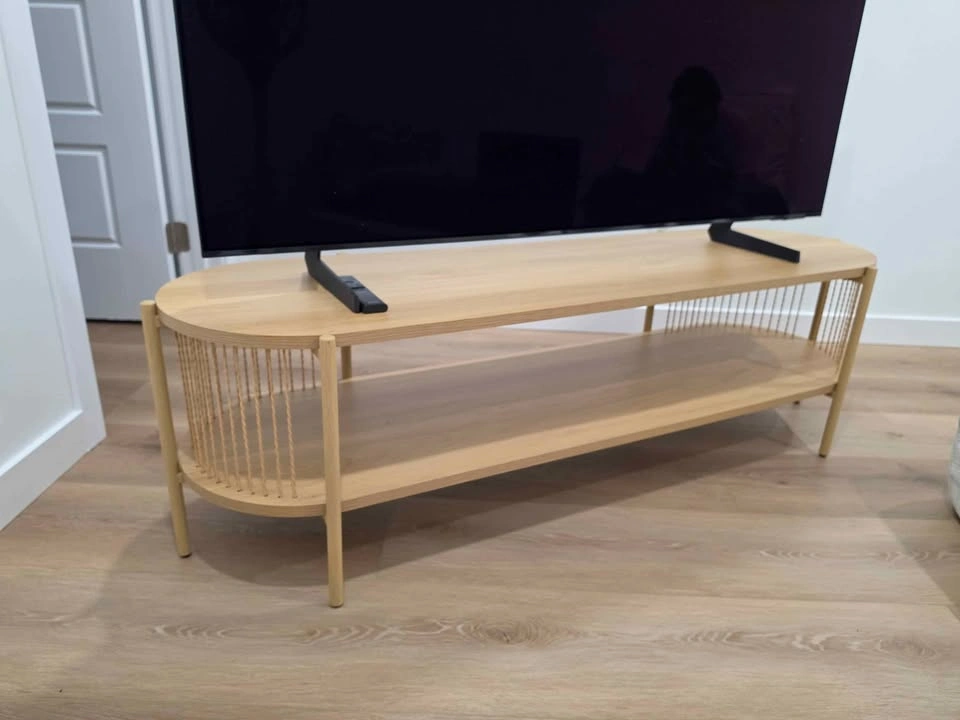 Modern Oak TV Stand with Lower Shelf - photo 3