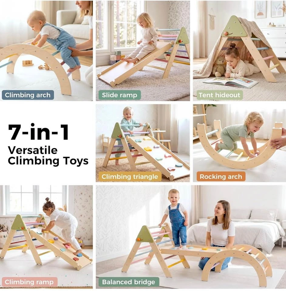 Like New in Box 7-in-1 Pikler Triangle Set Toddler Climbing Toys - photo 3