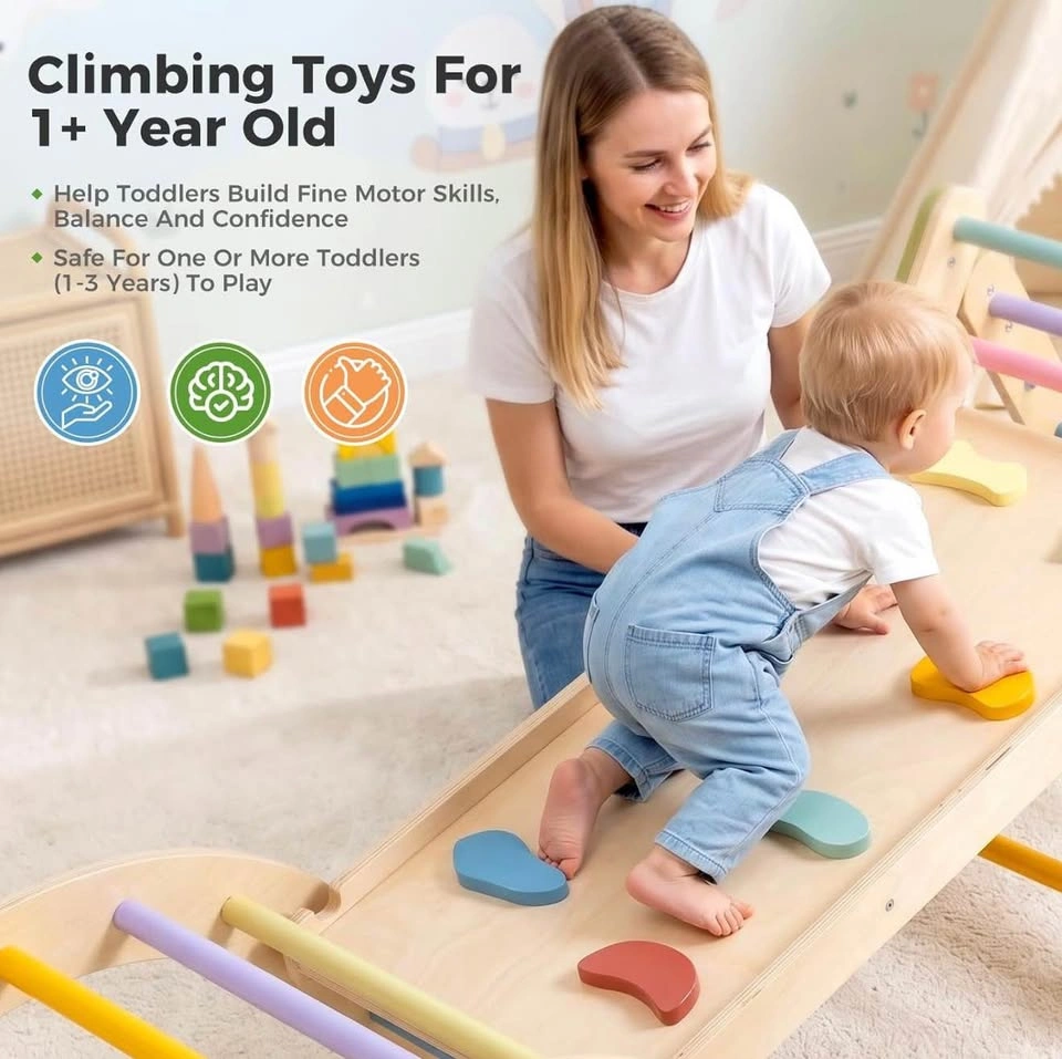 Like New in Box 7-in-1 Pikler Triangle Set Toddler Climbing Toys - photo 4