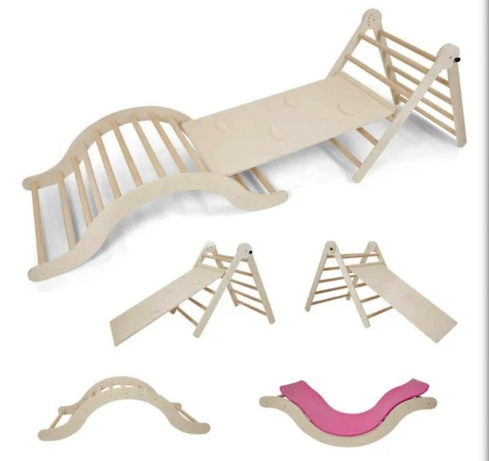 New in Box Bbgroundgrm Beech Pikler Triangle Climber