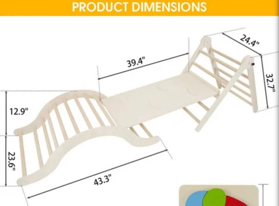 New in Box Bbgroundgrm Beech Pikler Triangle Climber - photo 3