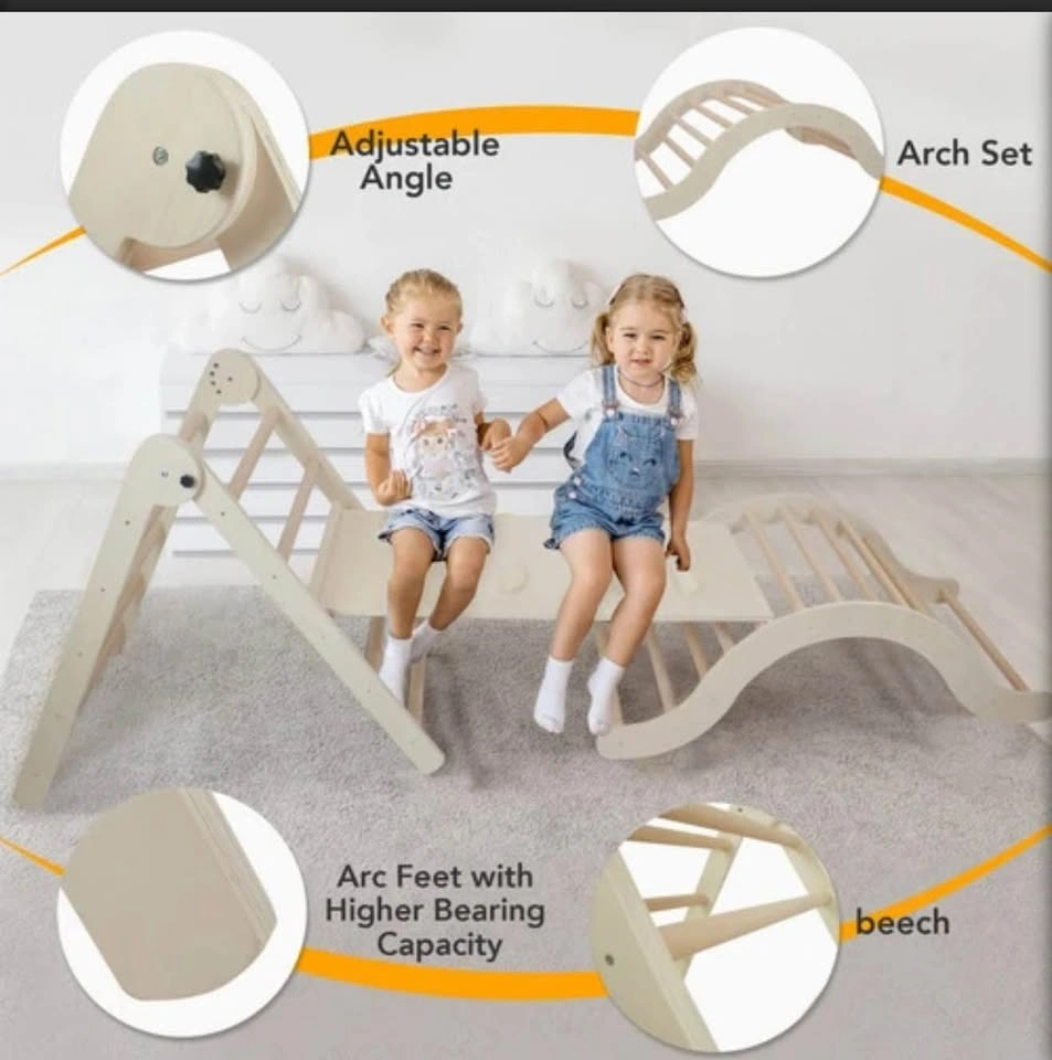 New in Box Bbgroundgrm Beech Pikler Triangle Climber - photo 4