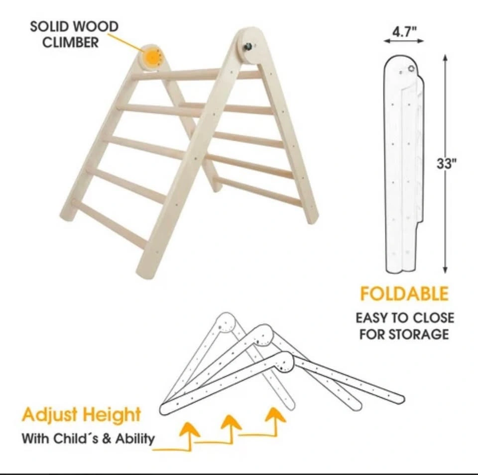 New in Box Bbgroundgrm Beech Pikler Triangle Climber - photo 5