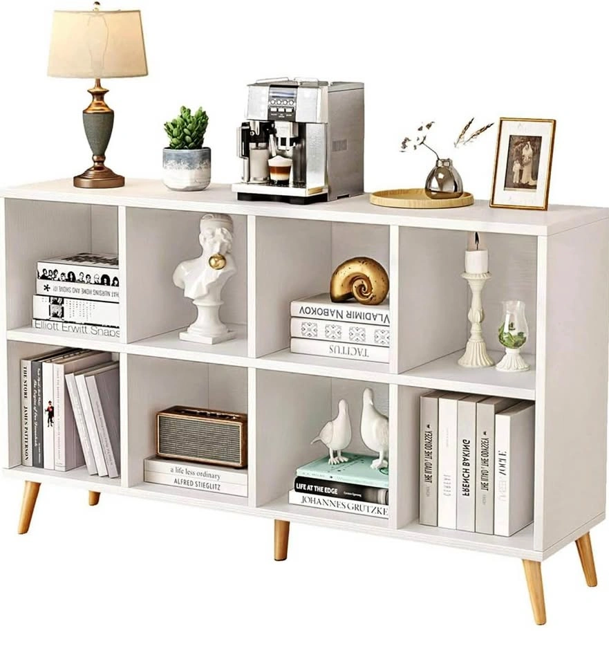 New in Box 8-Cube Bookshelf 2 Tier Modern Bookcase with Legs