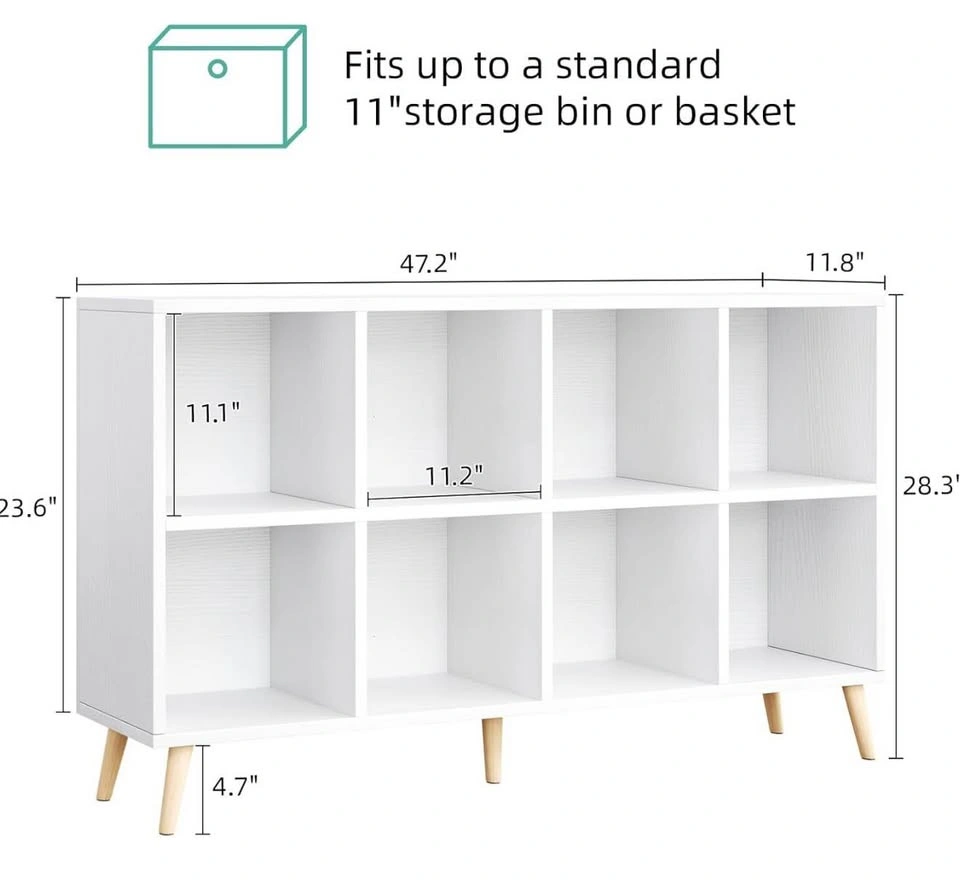 New in Box 8-Cube Bookshelf 2 Tier Modern Bookcase with Legs - photo 2