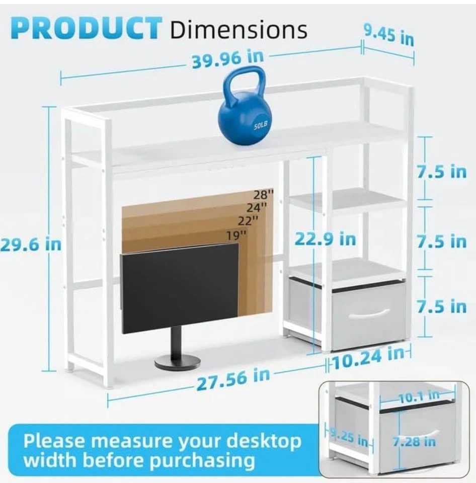 Brand New in Box Marbrasse Desk Shelf with Drawer - photo 3