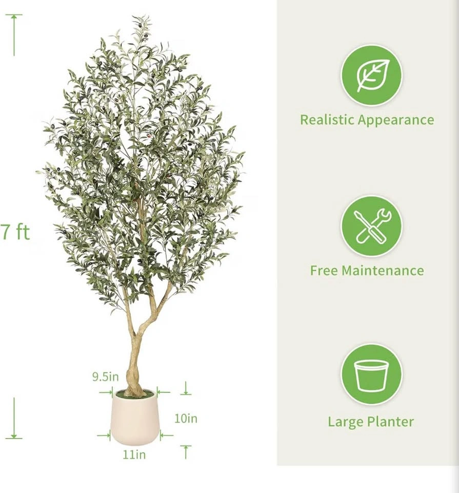 Brand New in Box Realead 7ft Artificial Olive Tree - photo 2