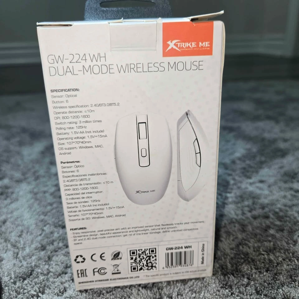 Xtrike Me GW-224 WH Dual-Mode Wireless Mouse Brand New - photo 4