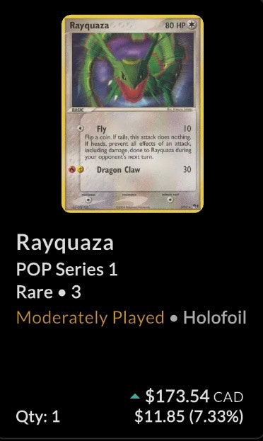 Rayquaza Holo 3/17 Pop Series 1 Pokemon Card - photo 3
