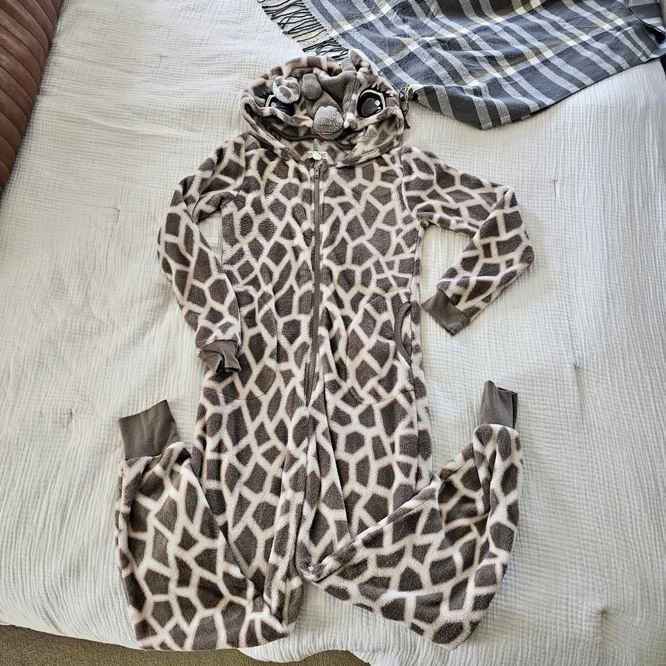 Cute Giraffe Hooded Onesie Pajamas Size XS