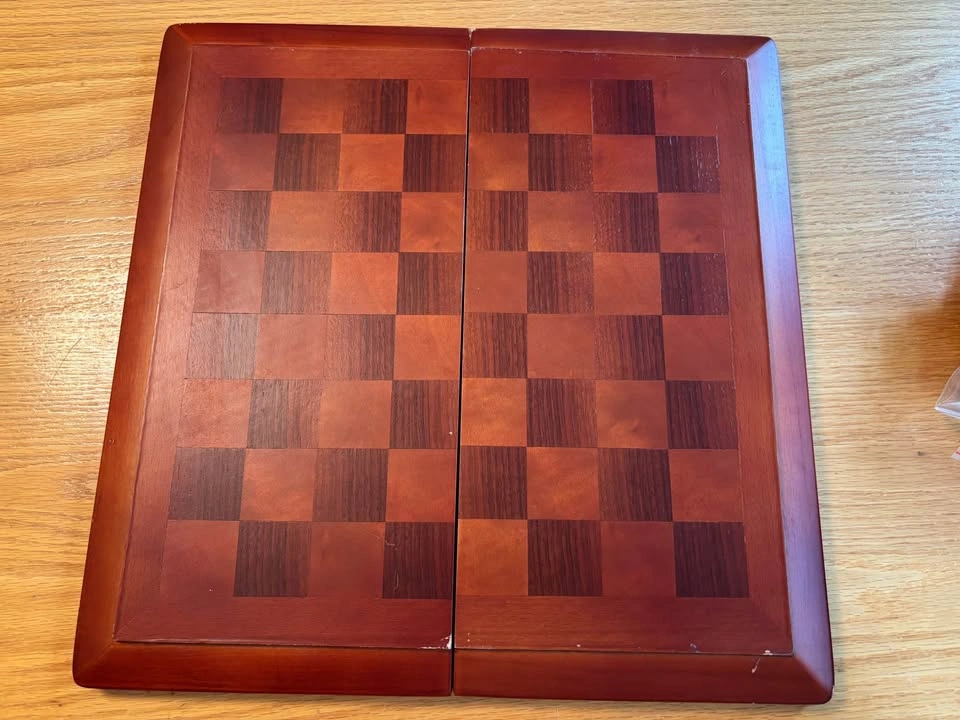 2-in-1 Wooden Chess & Checkers Set with Folding Storage Box - photo 3