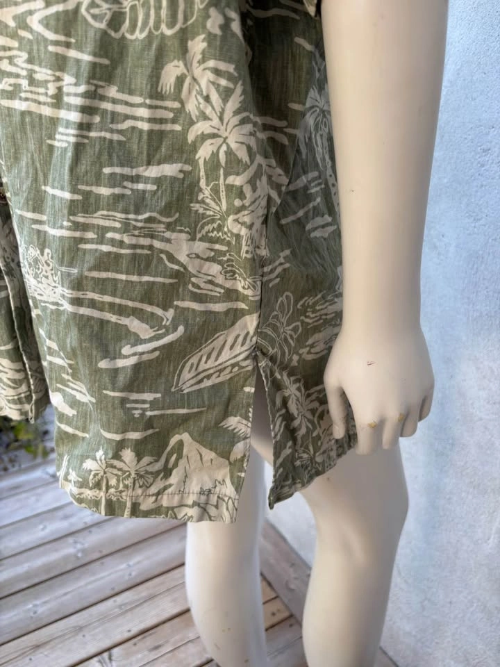 VTG Kalaheo Green Reverse Print Hawaiian Shirt XL Cotton Made in - photo 3