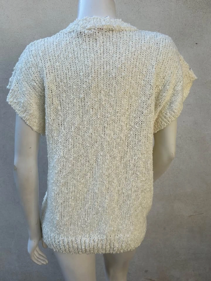 VTG Honors Floral Applique Beaded Knit Sweater Top - photo 4