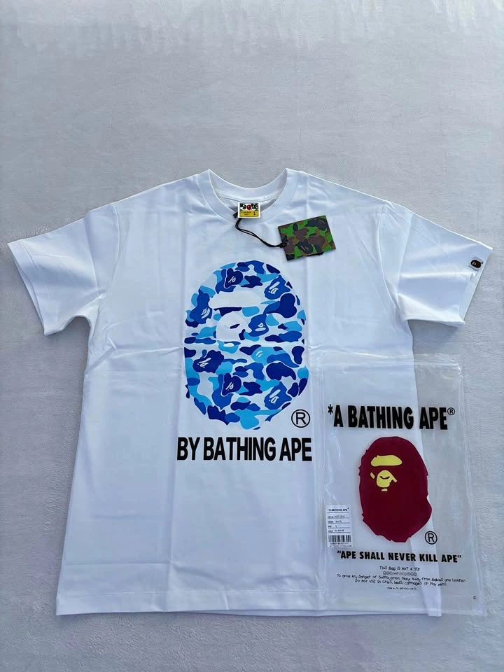 BAPE T-Shirt White Blue Size L
