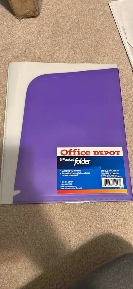 Office Depot 6 Pocket Folder